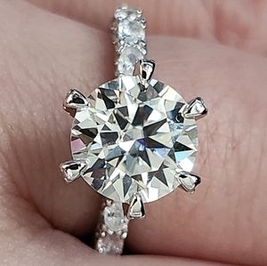 New Certified Moissanite Ring, 3.0 ct